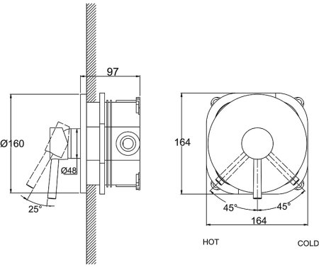 Смеситель для душа Kaiser Merkur 26117 Хром 
