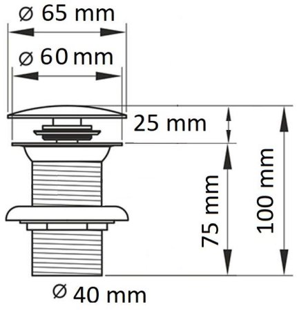 Донный клапан для раковины CeramaLux RD008 без перелива, бронза 