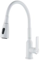 Смеситель для кухни с гибким изливом Shevanik S843C-1, белый