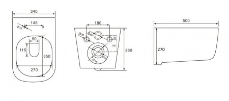 Унитаз подвесной CeramaLux B2341 