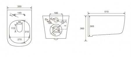 Унитаз подвесной CeramaLux B2341 