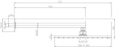 Верхний душ Bossini Cosmo H69598H.073 Черный матовый 