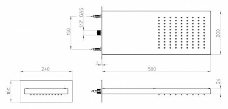 Верхний душ Bossini Manhattan 1 spray I00575 