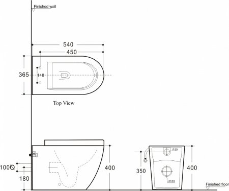 Унитаз приставной Aquanet Cetus-F 