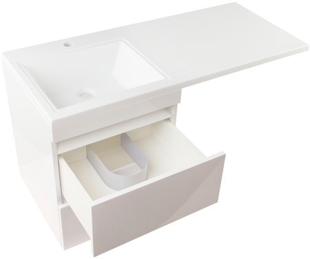 Тумба под раковину Style Line Даллас Люкс Plus 110 СС-00002350 подвесная Белая 