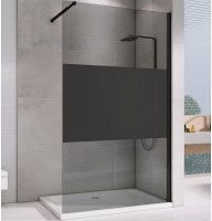 Душевая перегородка Abber Immer Offen 100 AG69100BT профиль Черный стекло прозрачное с тонированной полосой