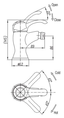 Смеситель Cezares Lira LIRA-C-BS1-03 для биде 
