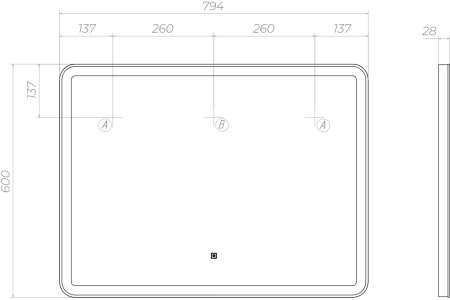 Зеркало VIGO Flam z.FLA.80.CLASSIC, 79,4 см 