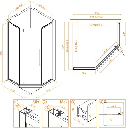 Душевой уголок RGW SV-81 900x900 