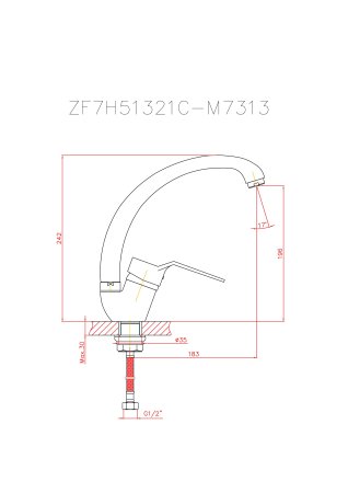 Смеситель для кухни HAIBA CRON CN4163-2 