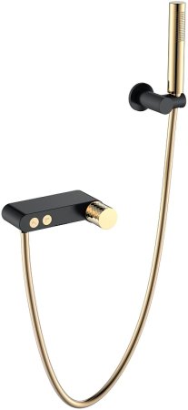 Смеситель для душа Boheme Stick 123-BG Черный матовый Золото 