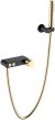 Смеситель для душа Boheme Stick 123-BG Черный матовый Золото 
