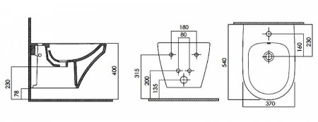 Биде AM.PM Inspire C503411WH подвесное без крышки 