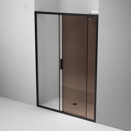 Душевая дверь AM.PM Gem 140 W90G-140-1-195BBr профиль Черный матовый стекло бронзовое-прозрачное 