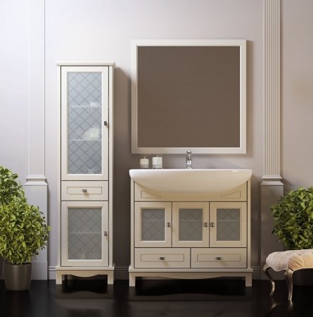 Шкаф пенал Opadiris Омега 45 L 00-00001616 Слоновая кость 