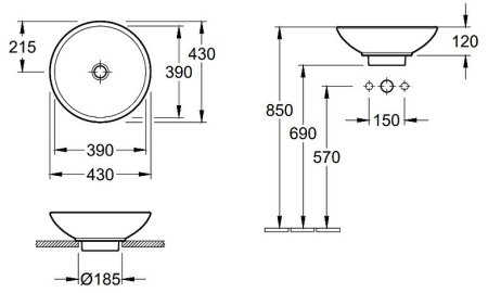 Раковина-чаша Villeroy&Boch Loop & Friends 43 51440001 Альпийский белый 