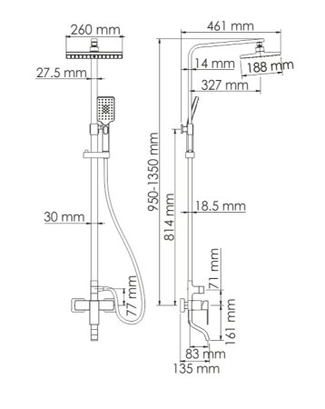 Душевая стойка WasserKRAFT A16501 
