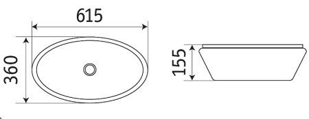 Раковина-чаша CeramaLux 60 7811АВ Черная глянцевая 