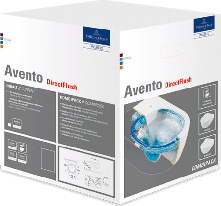 Унитаз подвесной Villeroy & Boch Avento 5656HRR1 альпийский белый 