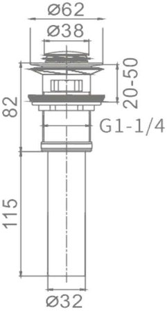 Донный клапан Frap F66-2 click-clack Хром 