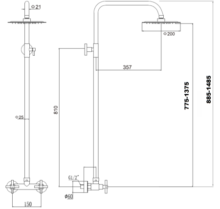 Душевая стойка Fmark (FS8405H) 