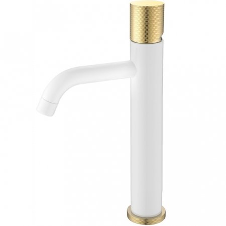 Смеситель для раковины Boheme Stick 122-WG.2 Белый Золото 
