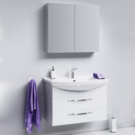 Тумба под раковину Aqwella Аллегро 85 Agr.01.08/2 подвесная Белая 