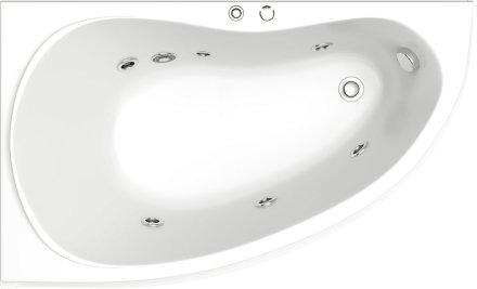 Акриловая ванна Bas Алегра 150x90 см L с гидромассажем 