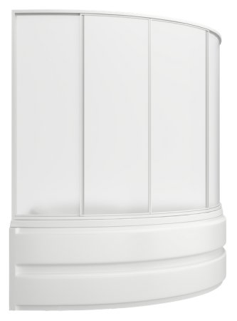 Шторка на ванну Bas Сагра 4 ств., пластик 