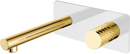 Смеситель для раковины Boheme Stick 125-WG Белый Золото 