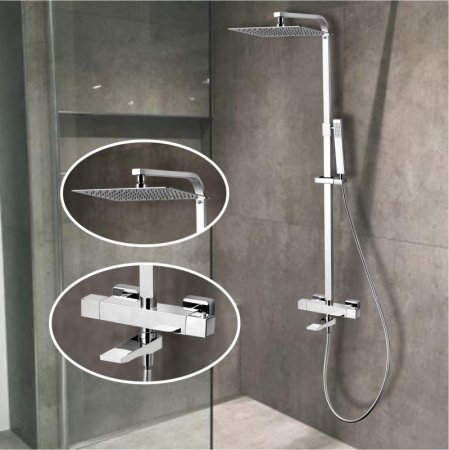 Душевая система Denberg LT-301 с термостатом Хром 