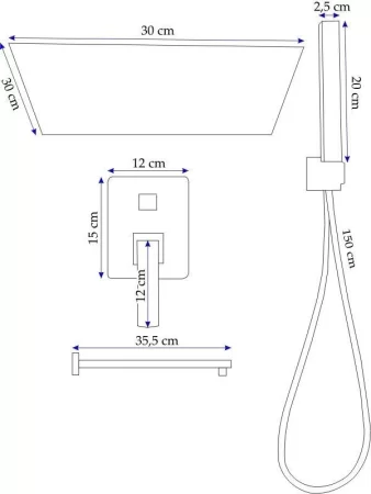 Душевой комплект 300 мм Rea Sonic REA-P0369 