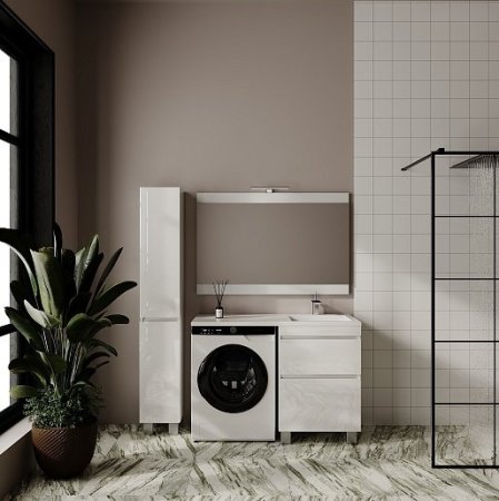 Тумба напольная "Даллас ЛЕОН 120", Люкс белая, PLUS 