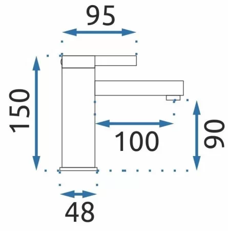 Смеситель для раковины без донного клапана Rea Polo REA-B9941 
