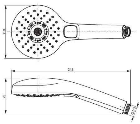 Ручной душ Toto Showers TBW01011E1A Хром 