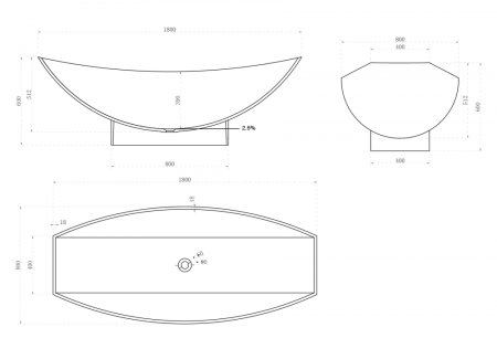 Ванна из искусственного камня ABBER Stein AS9610 белая матовая 