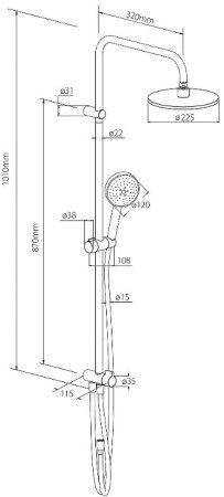 Душевая система Damixa Jupiter 977000200 Белая матовая 