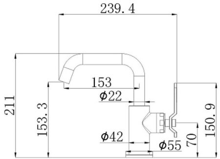 Смеситель для раковины Bronze de Luxe 1760'S 1178CC Хром матовый 