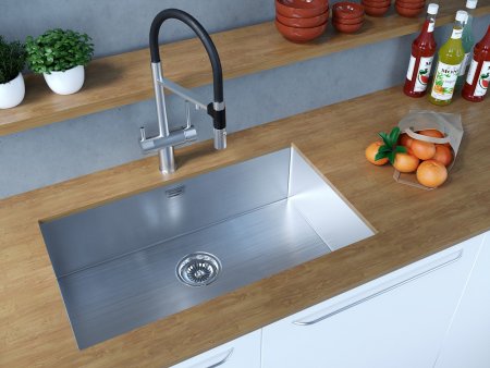 Мойка кухонная Paulmark Koher PM807444-BS брашированная нержавеющая сталь 