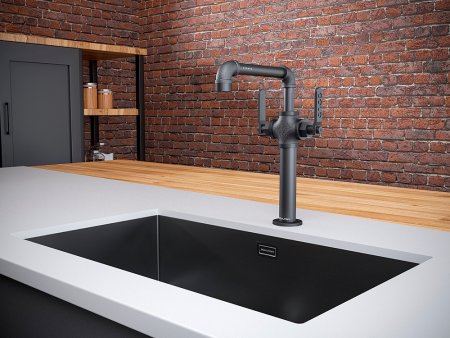 Смеситель Paulmark Loft Lo226006-401 для кухонной мойки, антрацит 