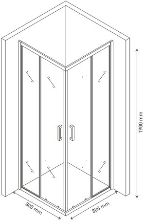 Душевой уголок Berges Solo S 80х80 061103 профиль Хром сильвер стекло прозрачное 