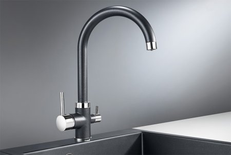 Смеситель Granula GR-2168 для кухонной мойки, шварц 