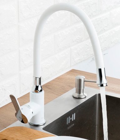 Смеситель для кухни Frap H41 F4041 Белый Хром 