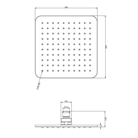 Верхний душ Omnires Slimline WG220/OCRB 