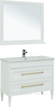 Мебель для ванной Aquanet Бостон М 100 белый (ручки золото) 