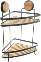 Полка металличеcкая угловая FIXSEN MAGIC  FX-940B-2, черный/коричневый