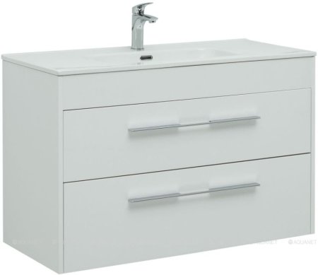Тумба с раковиной Aquanet Августа (Flat) 100 белый 