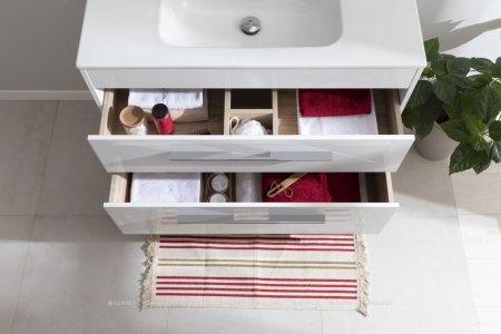 Тумба с раковиной Aquanet Августа (Flat) 100 белый 