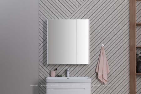 Тумба с раковиной Aquanet София 60 белый глянец (2 ящика) 