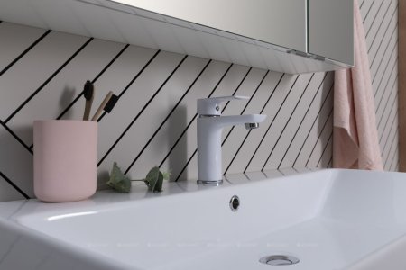 Тумба с раковиной Aquanet София 60 белый глянец (2 ящика) 